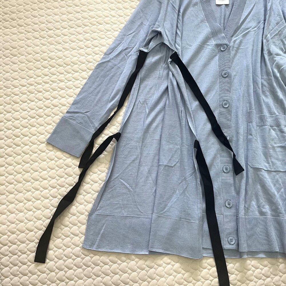 NWOT $650 Maison Margiela Women's Side Bow Wool Blend Cardigan Sweater Sz L MM6 - Picture 7 of 9